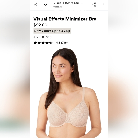 Wacoal Visual Effects Minimizer Lace Bra Plus Size 40H - Picture 16 of 16